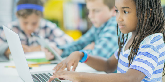 K-12 students using cloud-based applications and data on the district network